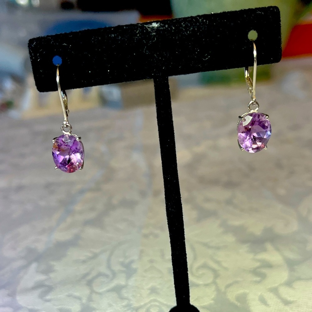 Elegant Amethyst and Sterling Silver Gemstone Earrings